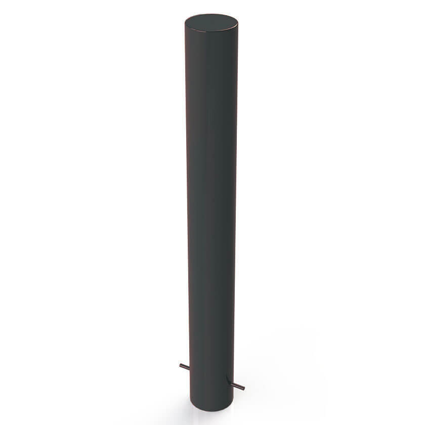114mm diameter static steel bollard in a Black finish