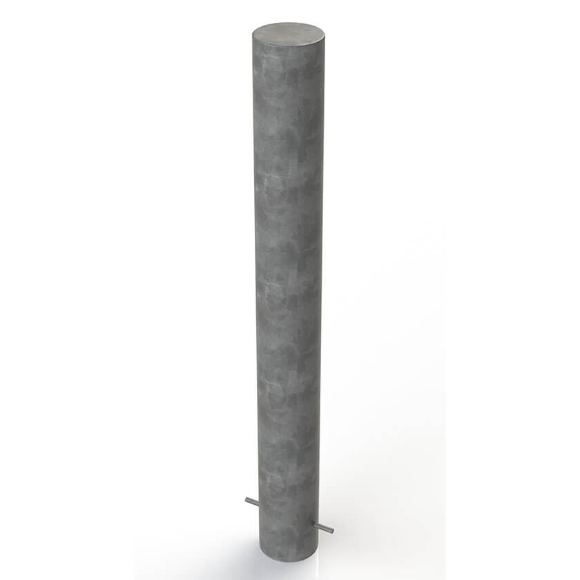 114mm diameter static steel bollard in a Galvanised finish