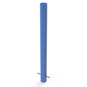Round 90mm steel bollard in a Blue finish