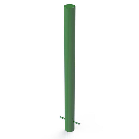 Round 90mm steel bollard in a Green finish