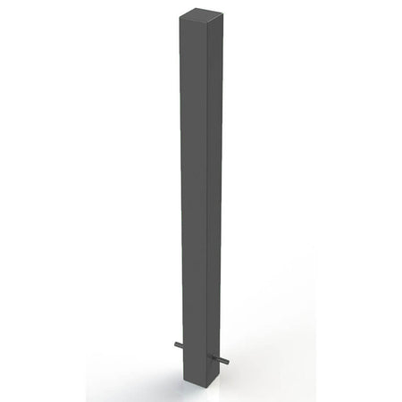 90 x 90mm square steel bollard in a Black powder coated finish