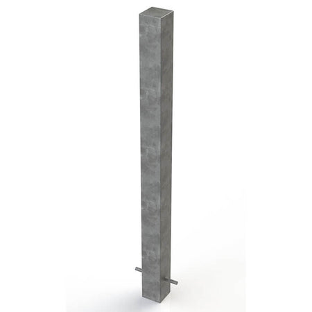 90 x 90mm square steel bollard in a galvanised finish