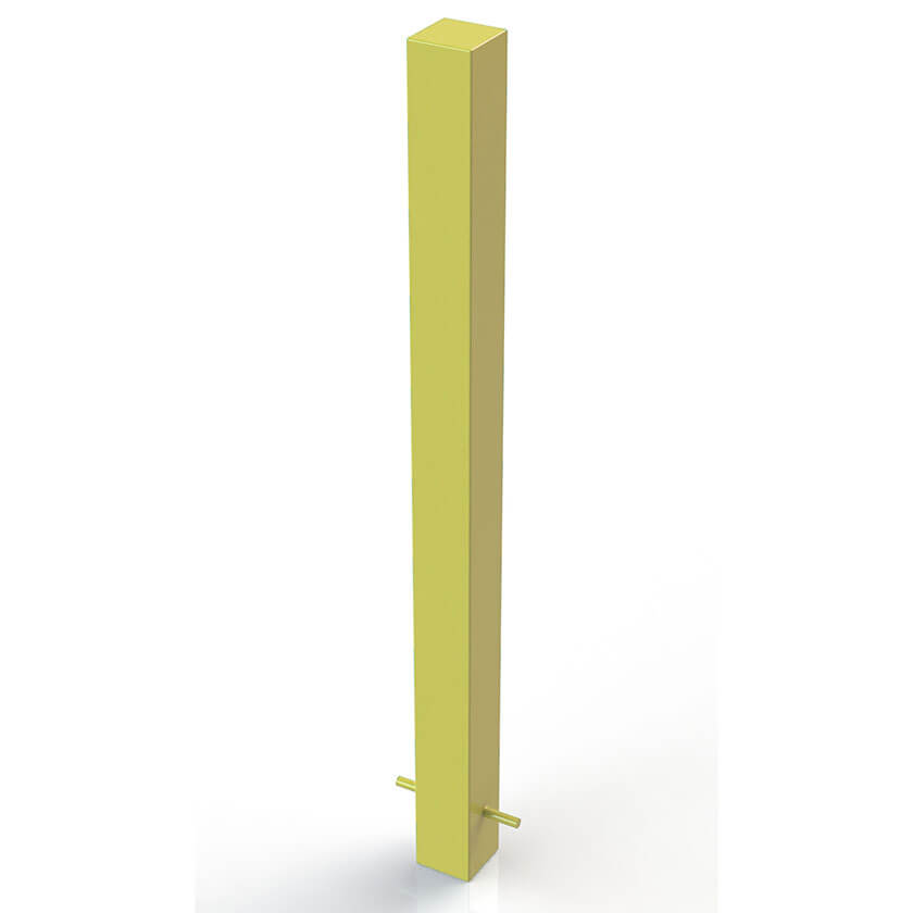 90 x 90mm square steel bollard in a Yellow powder coated finish