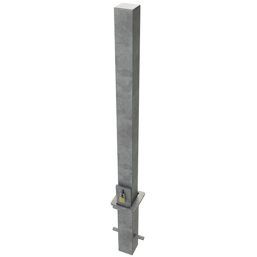 RLO-80 Square Removable bollard in a Galvanised finish