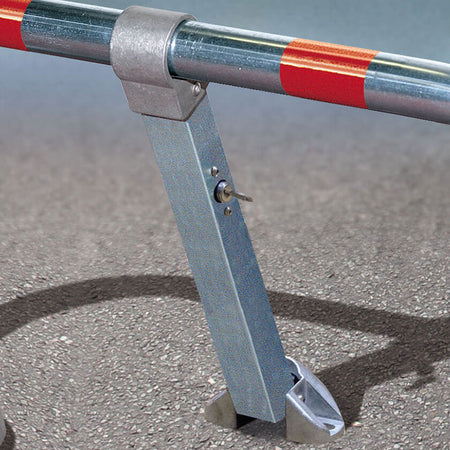 City fold down parking barriers integral side lock.