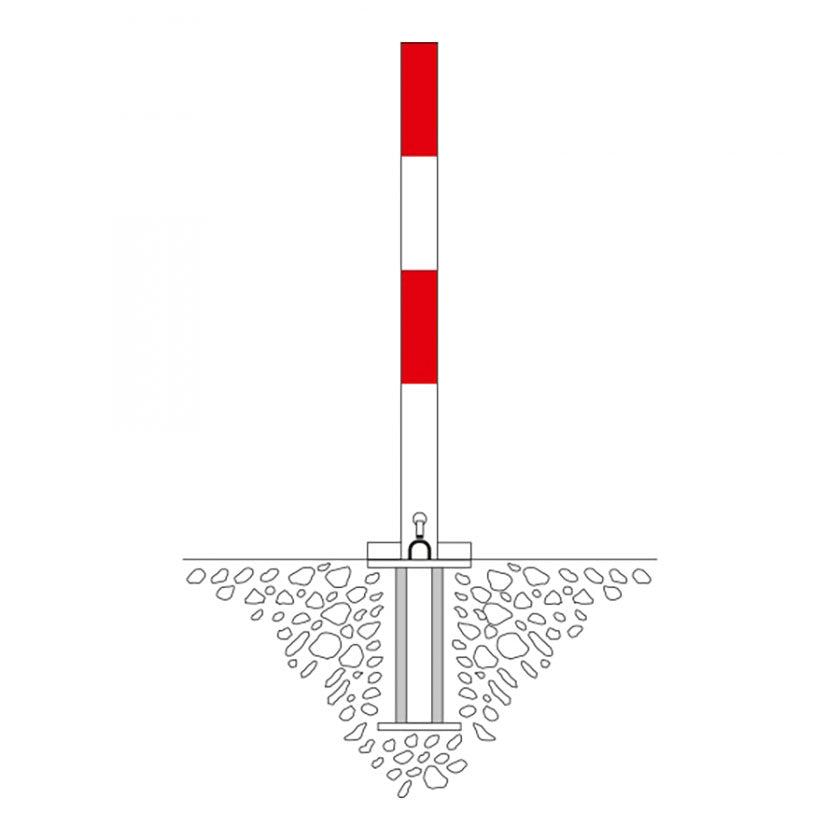 Controller-A fold down parking post concreted in version.