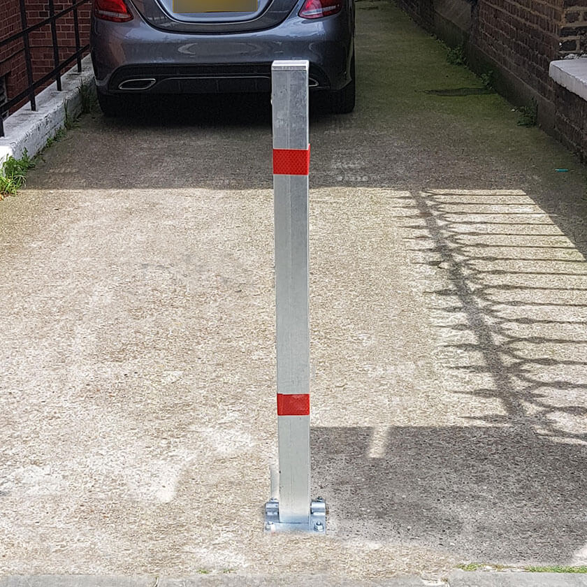 Fold Down Lockable Parking Post - Push Lock