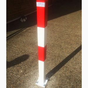Controller-A fold down parking post in a White powder coated finish..