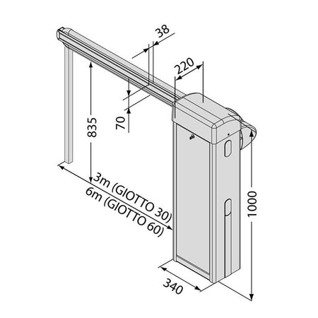 BFT - Giotto automatic barrier 30 BT specification