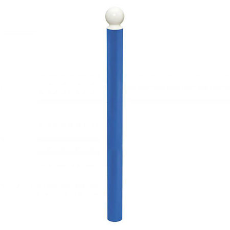 DDA 114mm diameter steel street bollard in Blue with a White crown