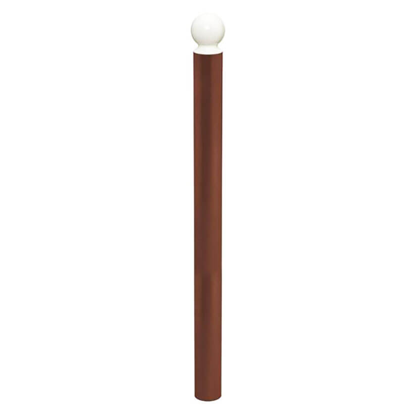 DDA 114mm diameter steel street bollard in Bronze with a White crown