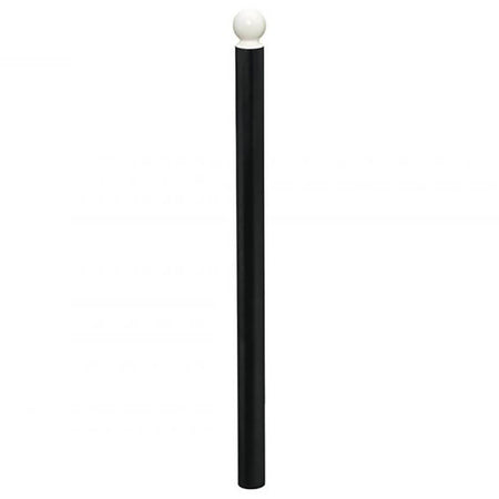 DDA 76mm diameter steel street bollard in Black with a White crown