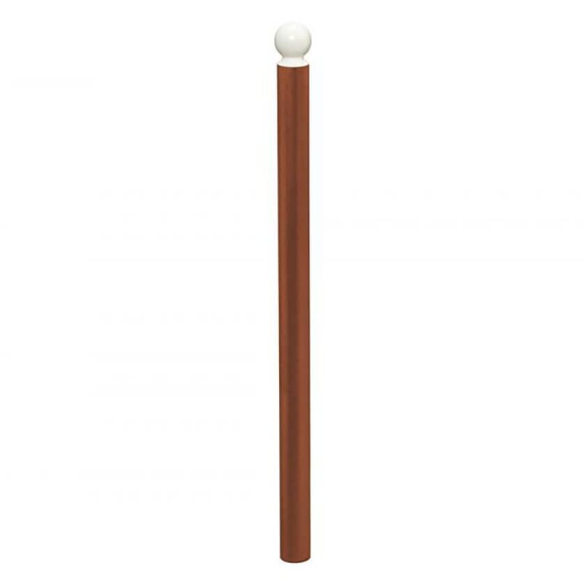 DDA 76mm diameter steel street bollard in Bronze with a White crown