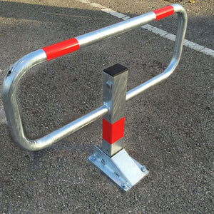 I-Frame parking barrier in the raised position.