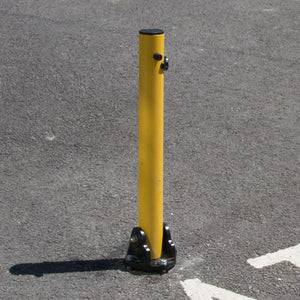 KYP1 Fold down parking post on a Tarmac surface