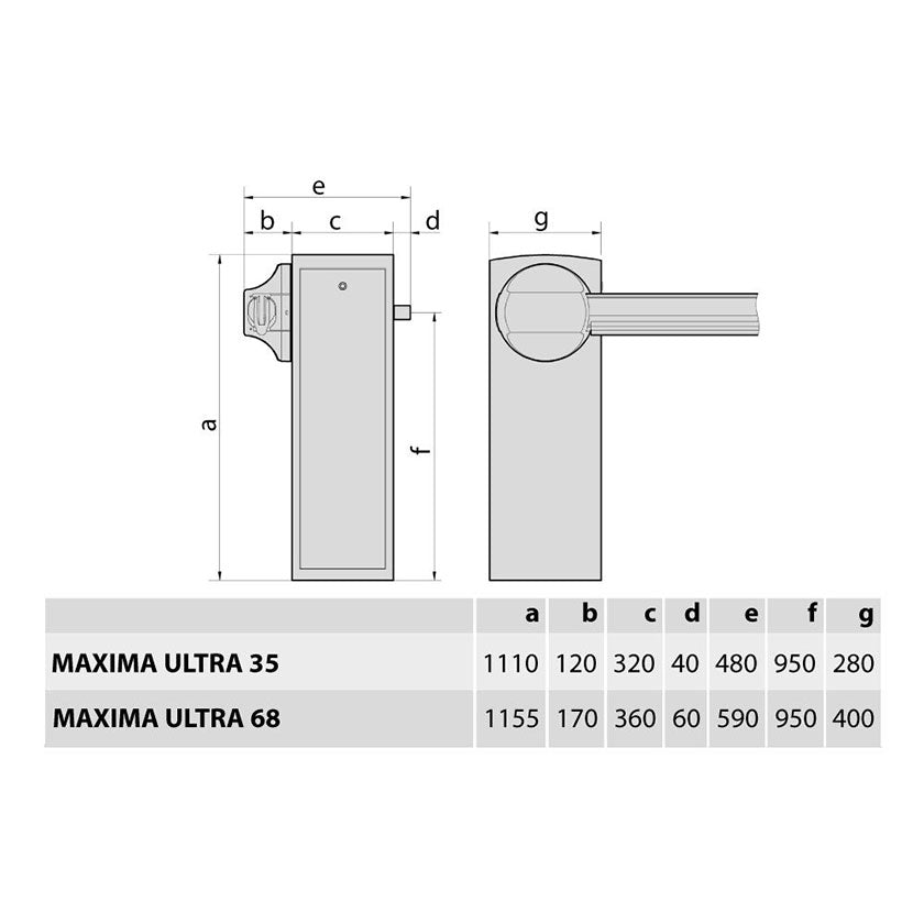 BFT - Maxima Ultra 5.0 BT automatic barrier specification
