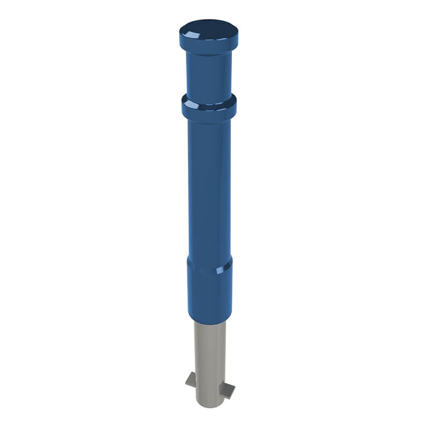 PSU traditional style static bollard in Blue