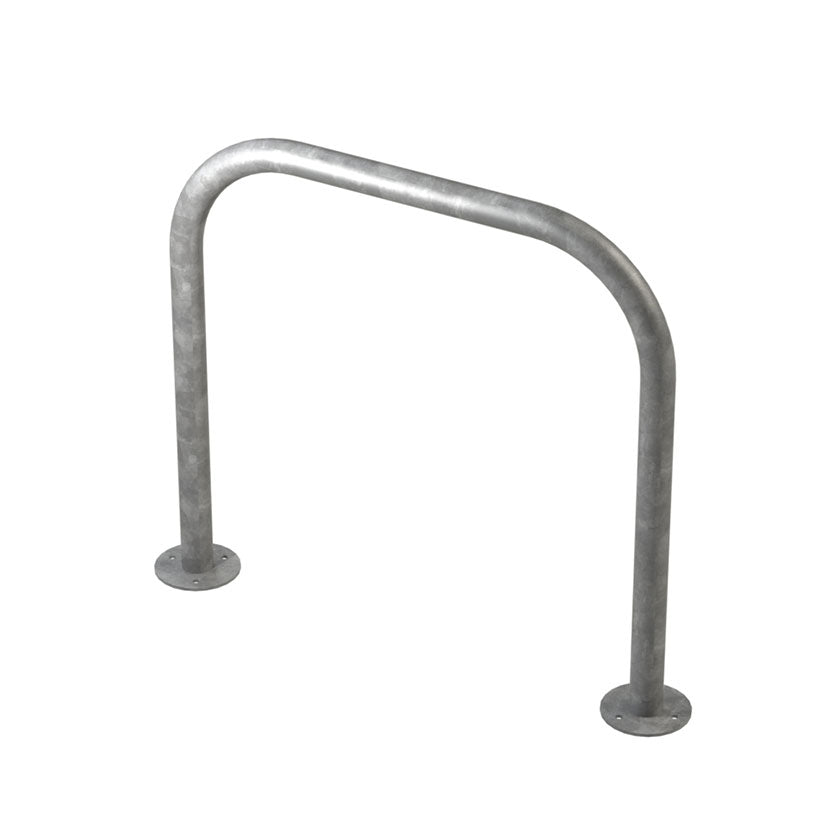 48mm tube bolt down steel hoop barrier in a Galvanised finish.