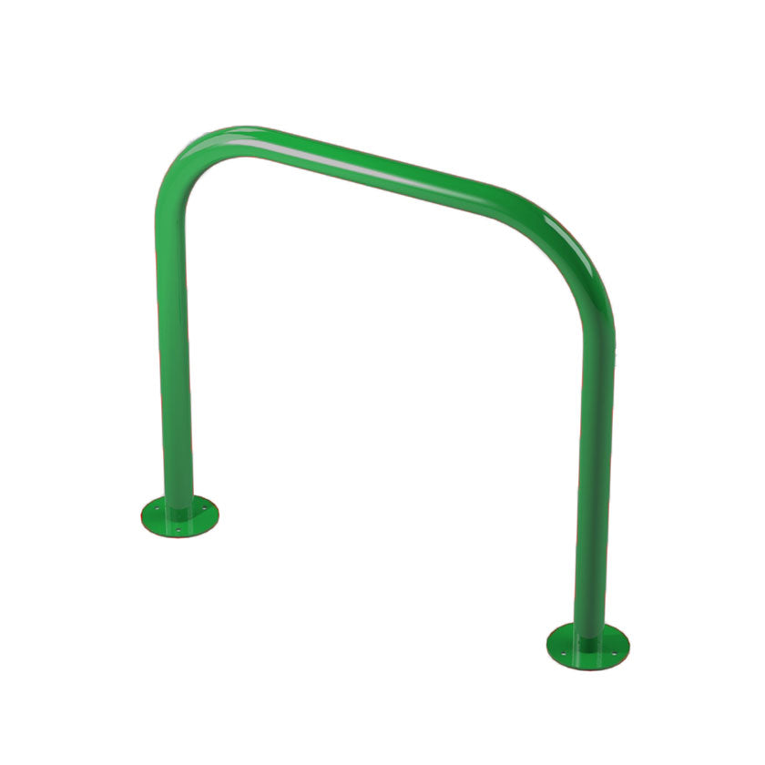48mm tube bolt down steel hoop barrier in Green.