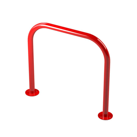 48mm tube bolt down steel hoop barrier in Red.