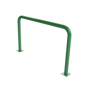 76mm steel fixed hoop barrier in a Green powder coated finish.