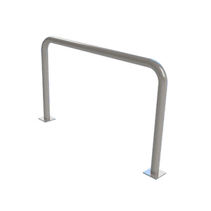 76mm steel fixed hoop barrier in a Silver powder coated finish.