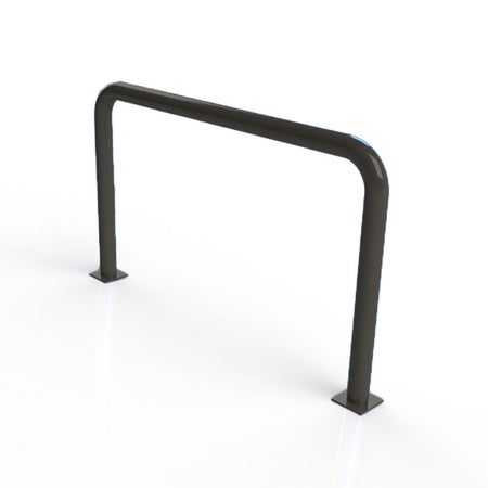 90mm tube static steel hoop barrier in a Black powder coated finish.