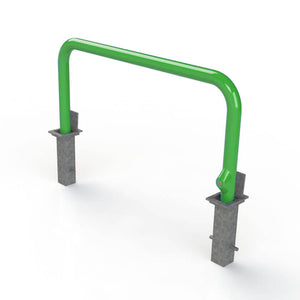 76mm tube removable hooped security barrier in Green.