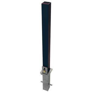 RLO-80 Square Removable bollard in a Black powder coated finish