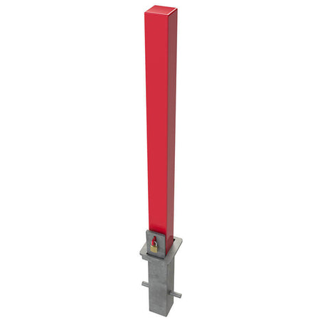 RLO-80 Square Removable bollard in a Red powder coated finish