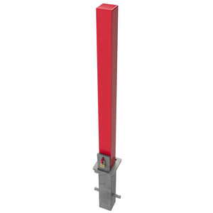 RLO-80 Square Removable bollard in a Red powder coated finish