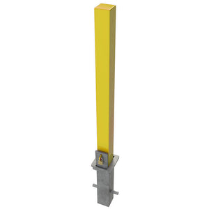 RLO-80 Square Removable bollard in a Yellow powder coated finish