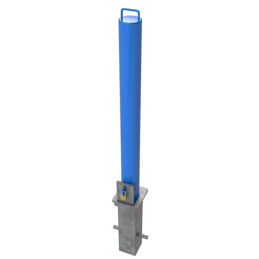 RLO-90 Removable bollard in a Blue powder coated finish
