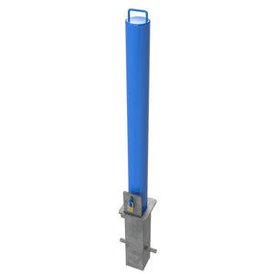 RLO-90 Removable bollard in a Blue powder coated finish 