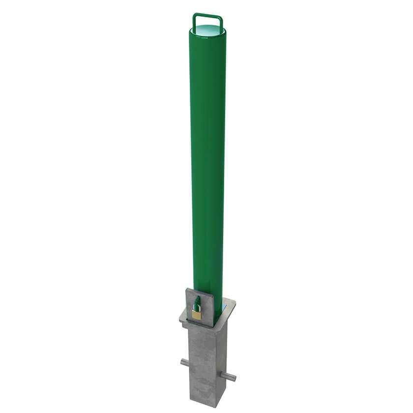 RLO-90 Removable bollard in a Green powder coated finish