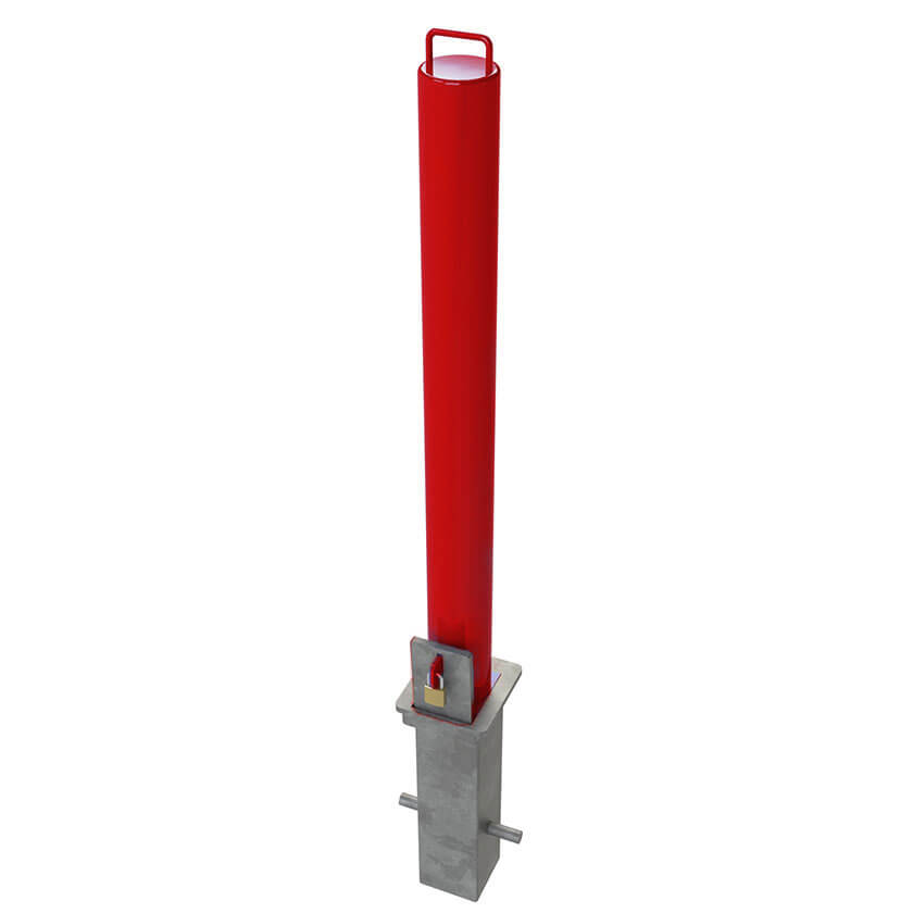 RLO-90 Removable bollard in a Red powder coated finish