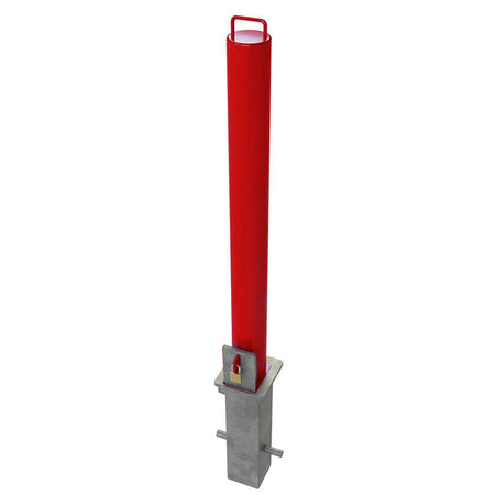 RLO-90 Removable bollard in a Red powder coated finish