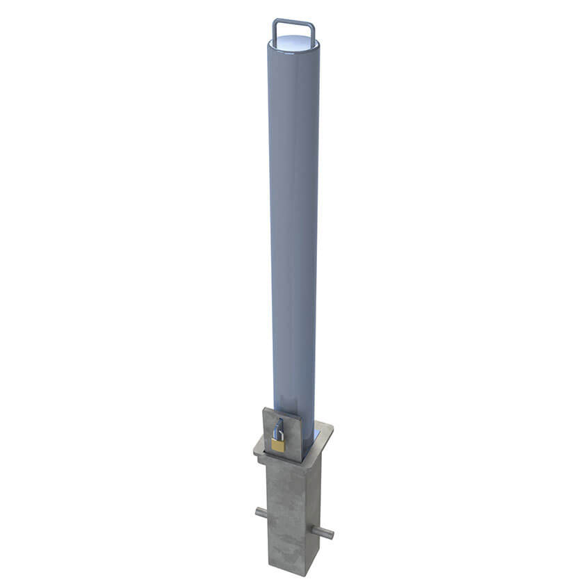 RLO-90 Removable bollard in a Silver powder coated finish