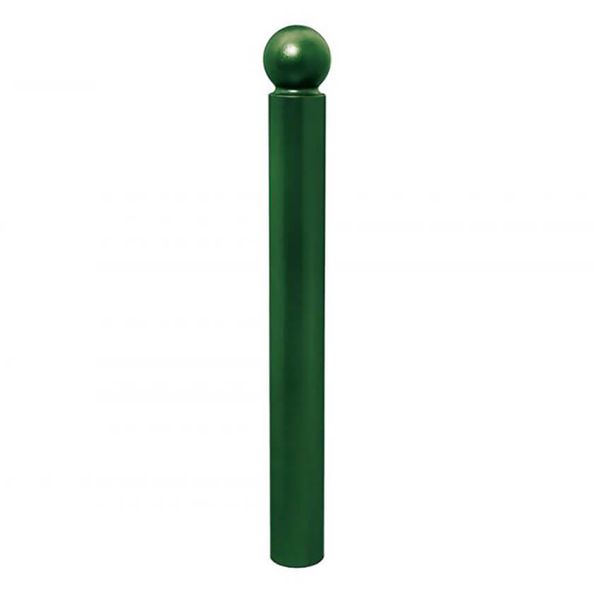 Sphere 114mm diameter steel bollard in Green