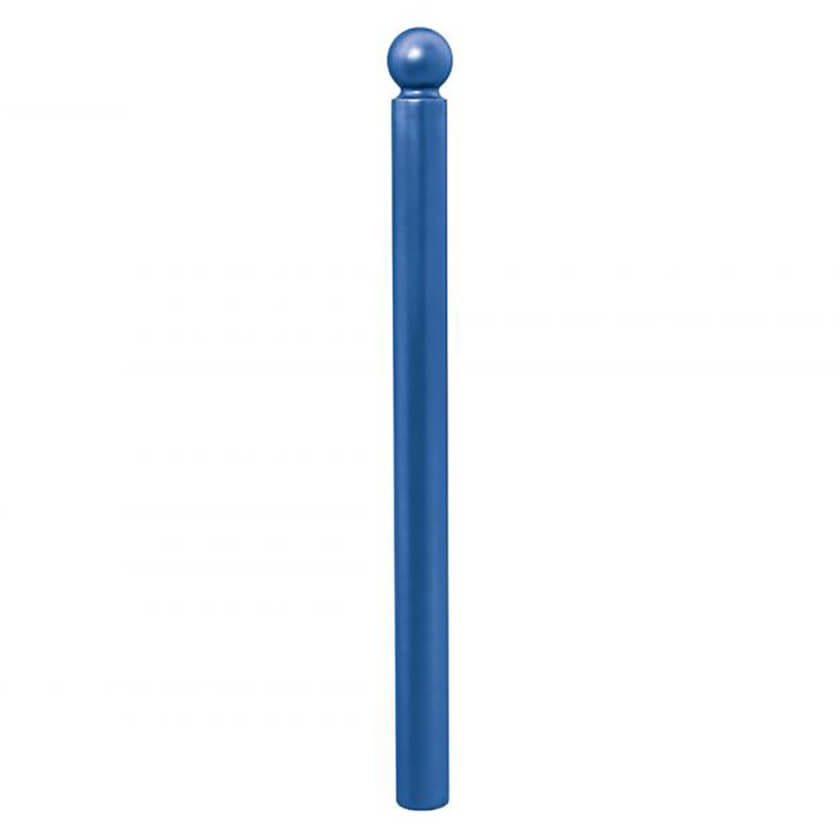 Sphere 76mm diameter steel bollard in Blue