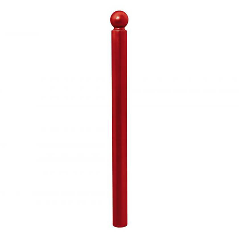 Sphere 76mm diameter steel bollard in Red