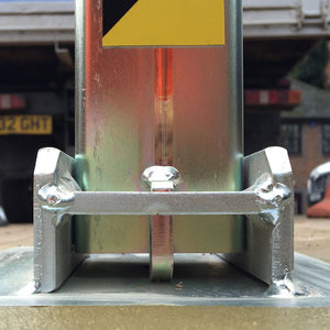 SS4 Fold down parking post recessed padlock location