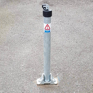 Top Lock fold down parking post in a galvanised steel finish