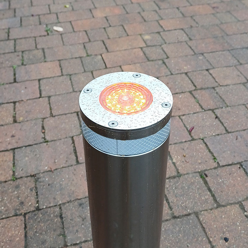 Stainless steel E-GO 800 x 114 automatic bollard light crown