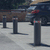 Automatic rising bollards installed on a driveway