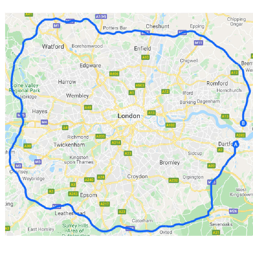 M25 orbital motorway - the areas we cover for supply and installation