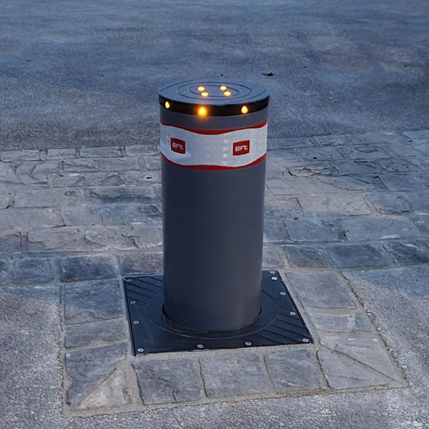 BFT Pillar B 600 x 275 automatic rising bollard with LED lights