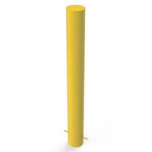 114mm diameter static steel bollard in a Yellow finish