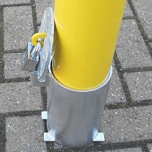 Padlock fitted to the ground socket