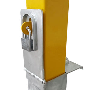 140-y Yellow removable bollard padlock location